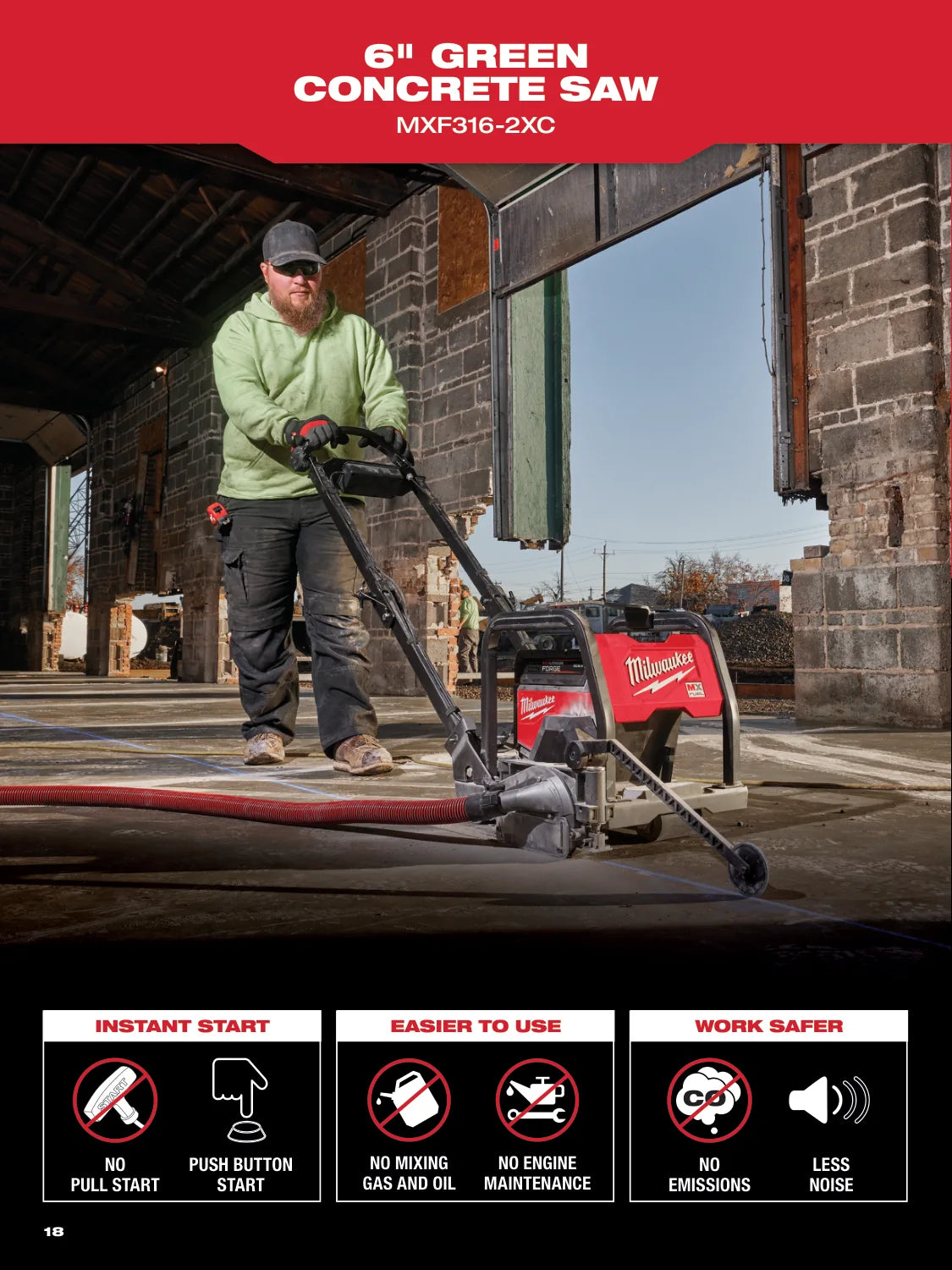 Milwaukee 2026 MX FUEL Concrete Solutions Guide, PDF page 18: Concrete cutting