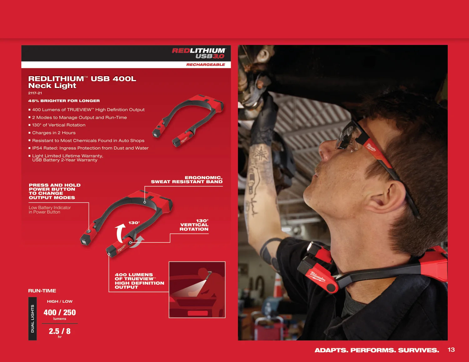 Milwaukee 2026 Automotive Lighting Solutions, PDF page 13: Wearable lighting