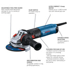 Bosch GWS14-50B 5 In. Angle Grinder with Brake