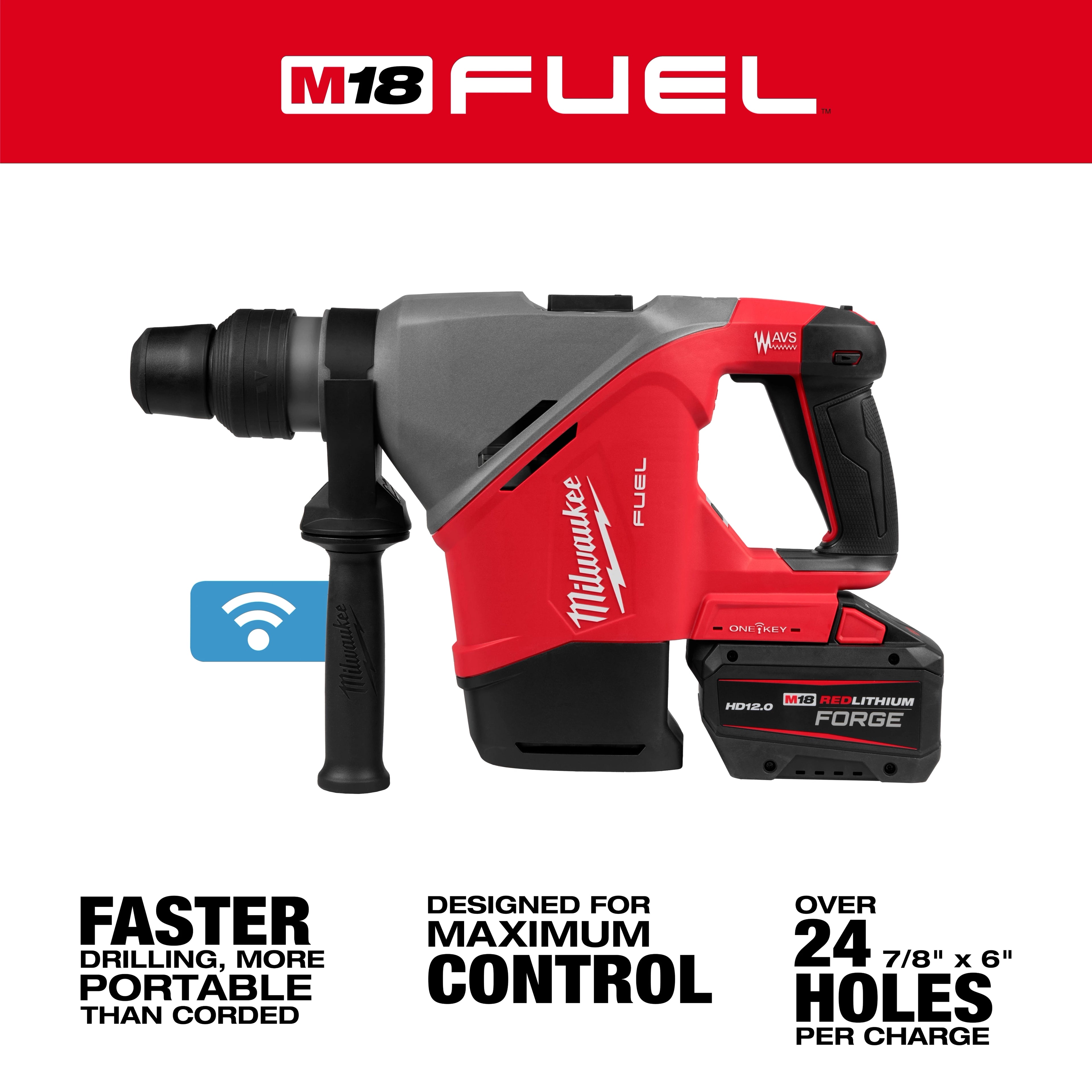 M18 FUEL™ 1-9/16" SDS Max Rotary Hammer w/ ONE KEY™