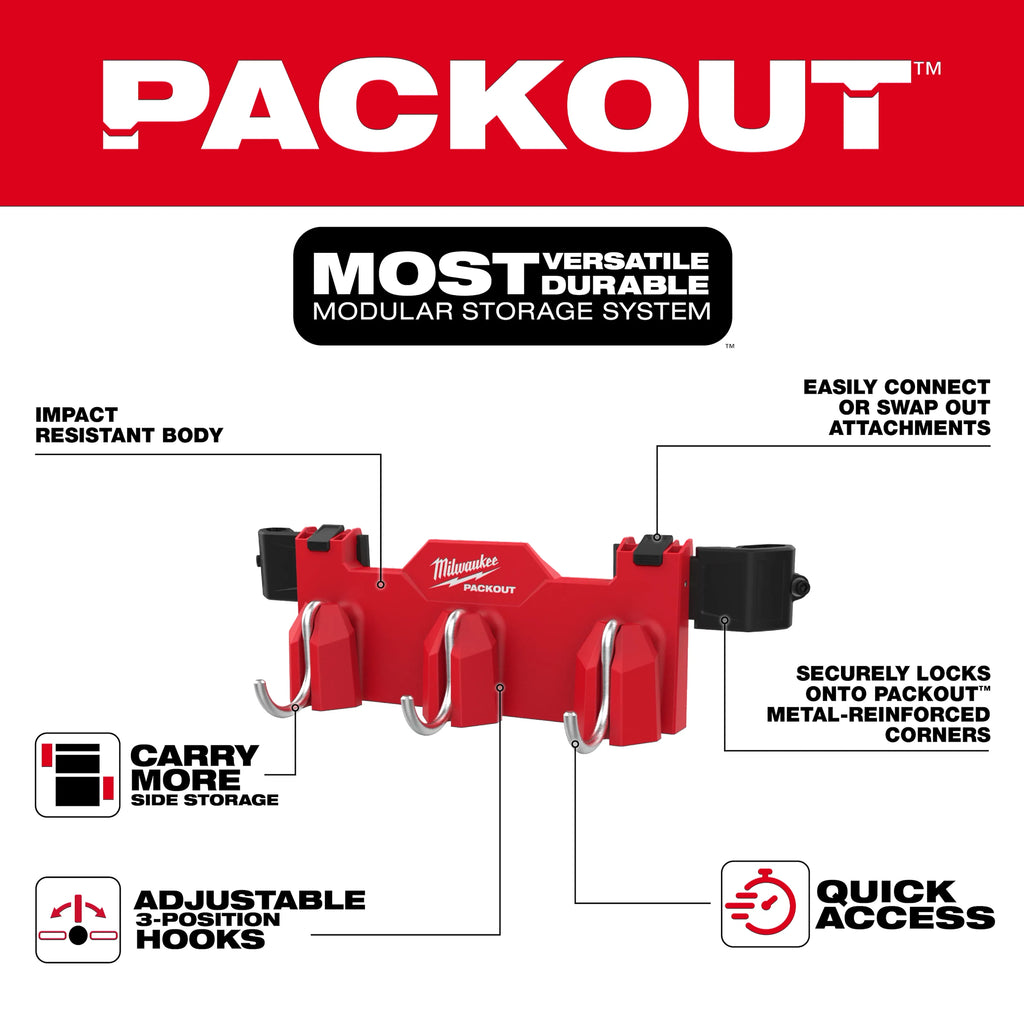 Milwaukee PACKOUT Tool Box 3-Hook Attachment | 48-22-8606