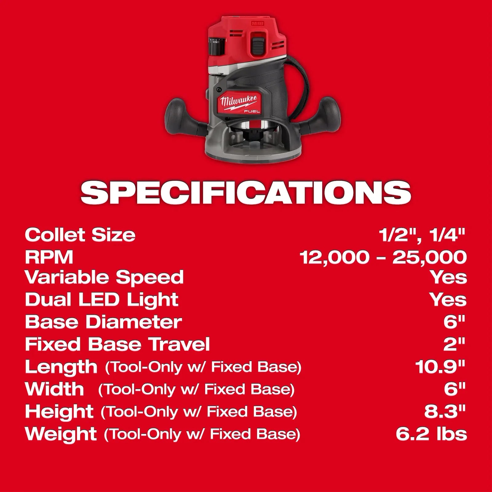 M18 FUEL™ 1/2" Router