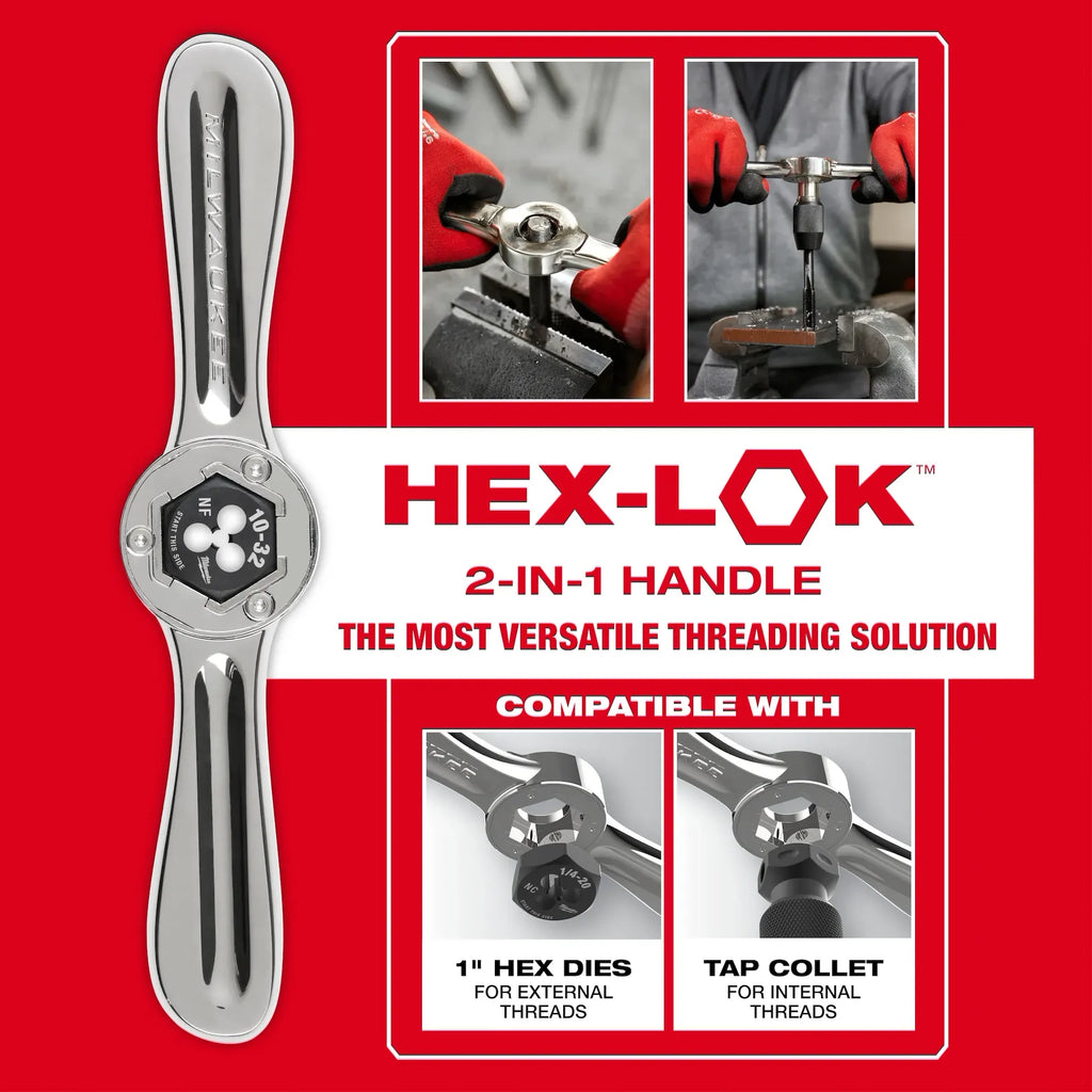Milwaukee 38-Piece SAE Tap & Die PACKOUT Set with  Hex-LOK 2-in-1 Handle | 49-22-5604