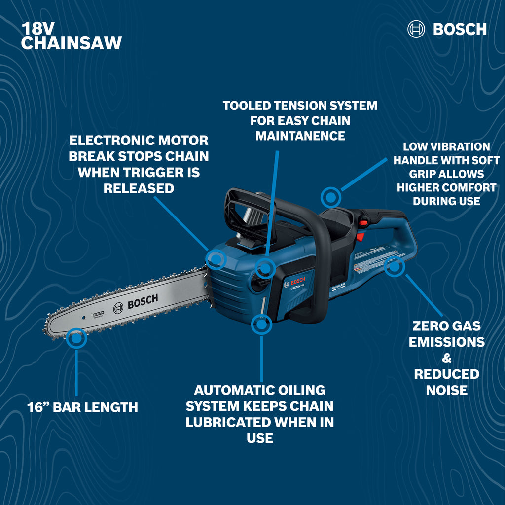 Bosch GKE18V-40N 18V 16 In. Chainsaw (Tool Only)