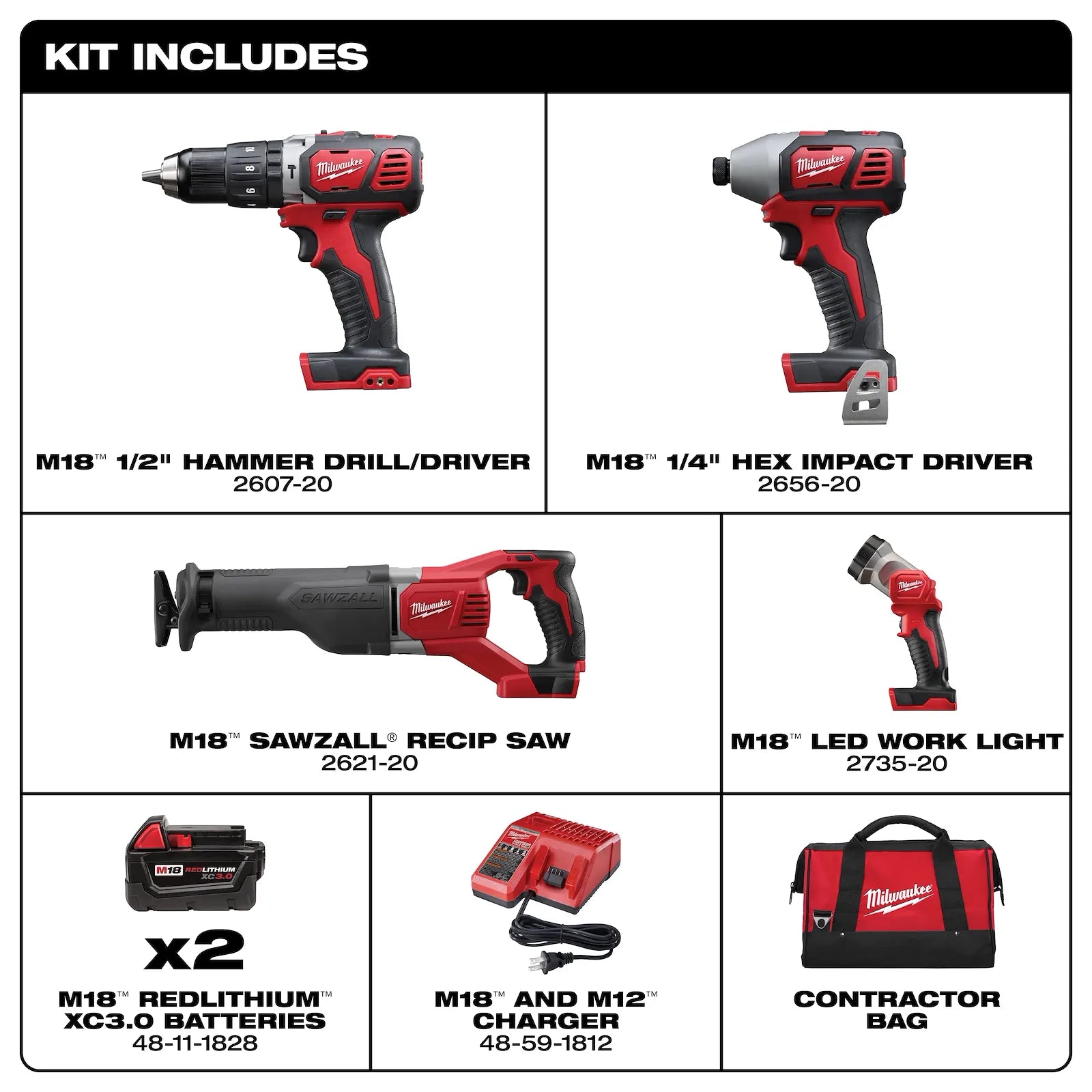 M18™ Cordless LITHIUM-ION 4-Tool Combo Kit