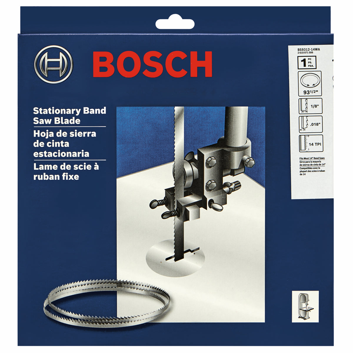 Bosch BS9312-14WA 93-1/2 In. 14 TPI Scroll-Cutting Stationary Band Saw Blade