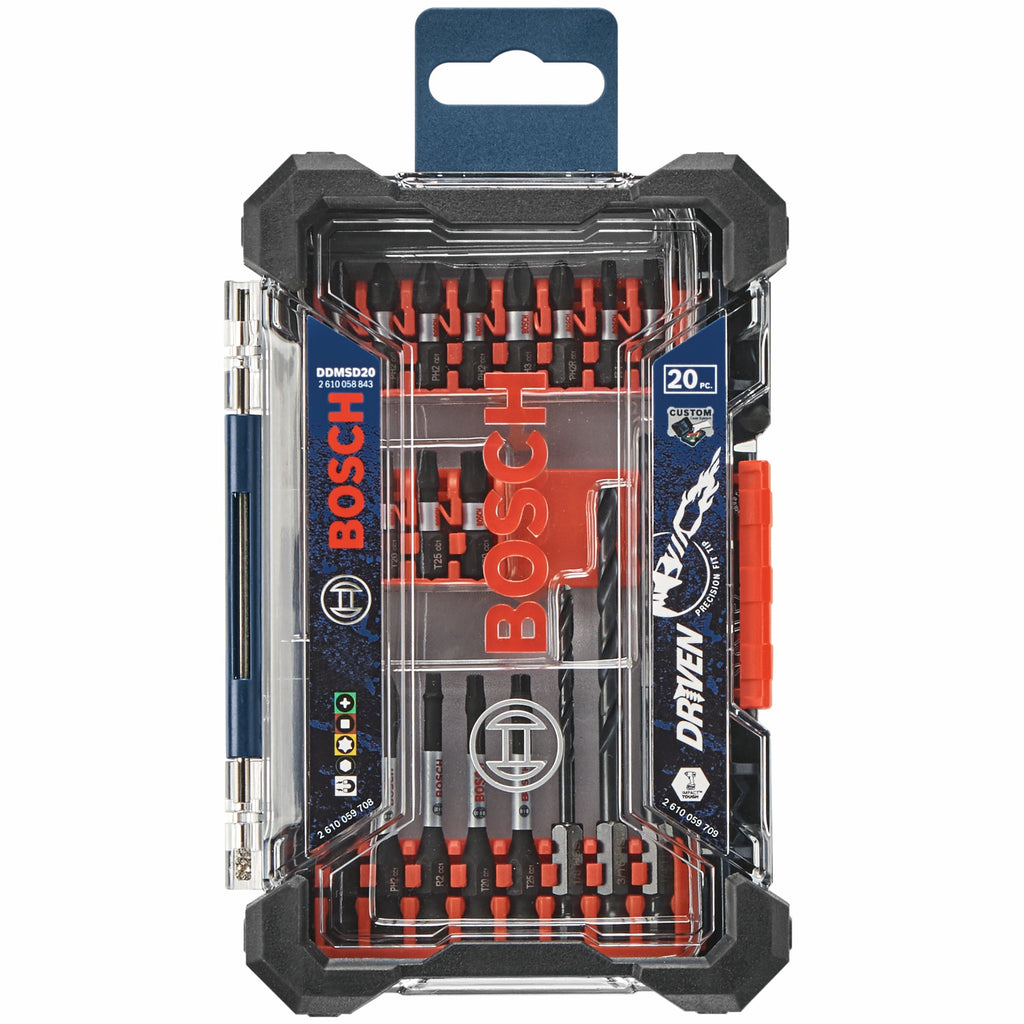 Bosch DDMSD20 20 pc. Driven Impact Screwdriving and Drilling Custom Case Set