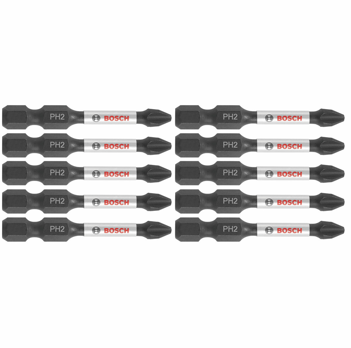 Bosch ITPH22B 10 pc. Impact Tough 2 In. Phillips #2 Power Bits (Bulk Pack)
