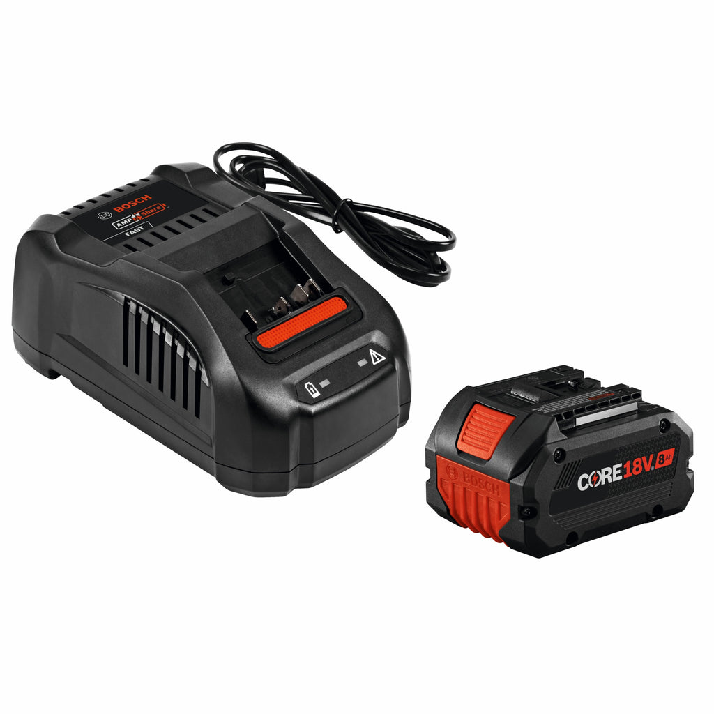 Bosch GXS18V-12N14 18V Starter Kit with (1) CORE18V 8 Ah High Power Battery and (1) Fast Battery Charger