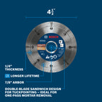 Bosch DBTP04502 4-1/2 In. Premium Sandwich Tuckpointing Wheel