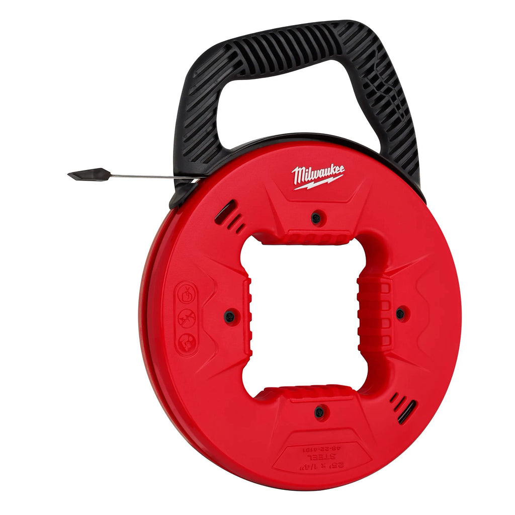 Milwaukee 25’ 1/4" Steel Fish Tape with  Low Profile Tip | 48-22-4181