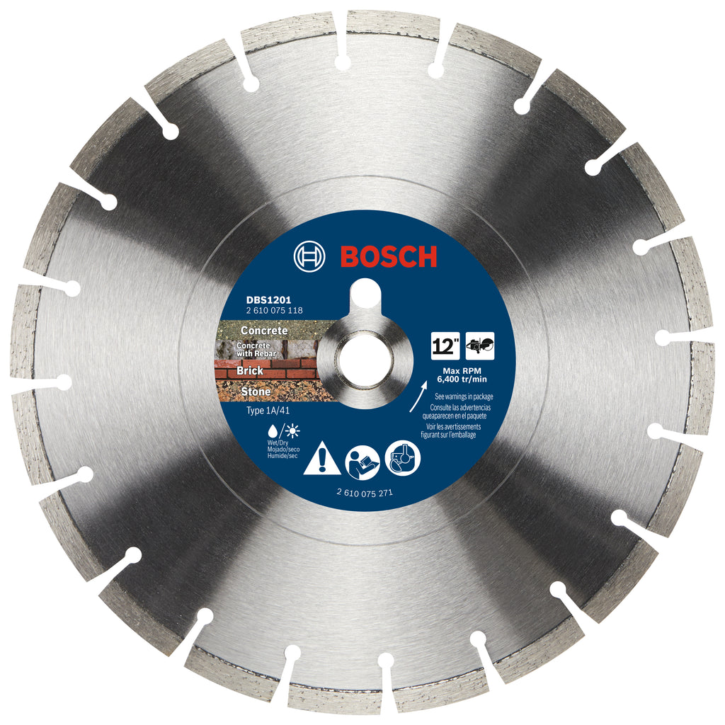Bosch DBS1201 12 In. Segmented Rim Blade for Rough Cuts