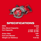 M18 FUEL™ 7-1/4" Rear Handle Circular Saw