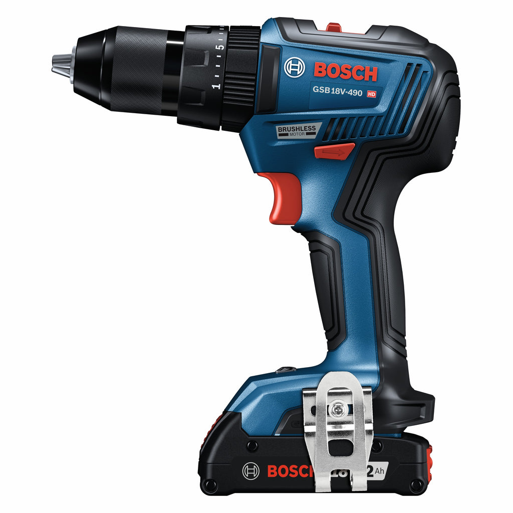 Bosch GXL18V-497B23 18V 4-Tool Combo Kit with Two-In-One 1/4 In. and 1/2 In. Bit/Socket Impact Driver/Wrench, 1/2 In. Hammer Drill/Driver, 6-1/2 In. Circular Saw and LED Worklight with (1) CORE18V 4 Ah Advanced Power Battery and (1) 2 Ah Standard Power Battery