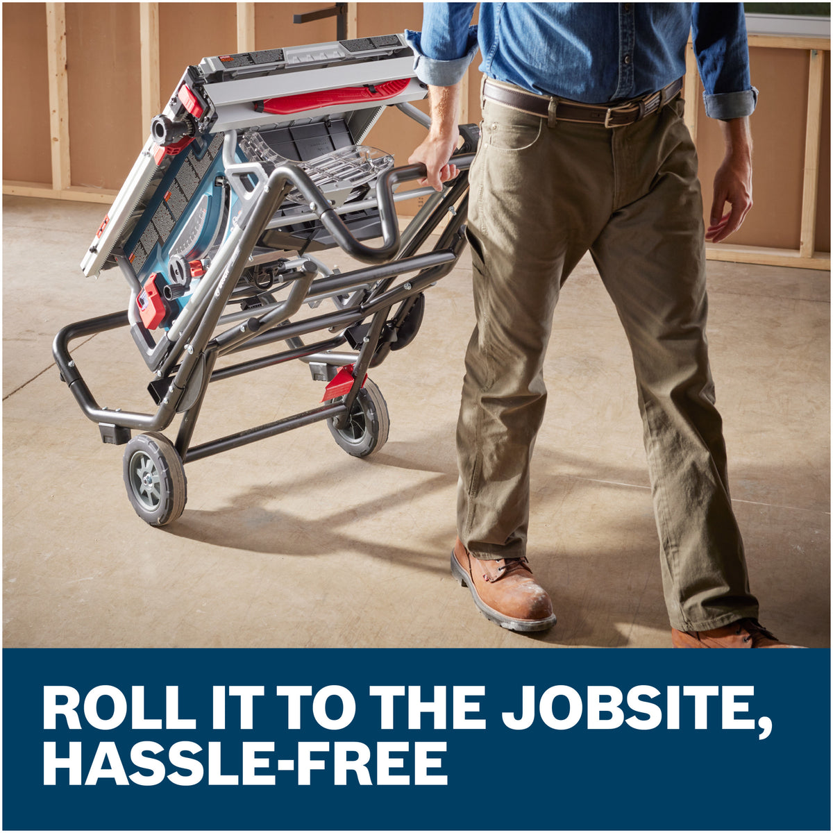 Bosch GTS15-10 10 In. Jobsite Table Saw with Gravity-Rise Wheeled Stand