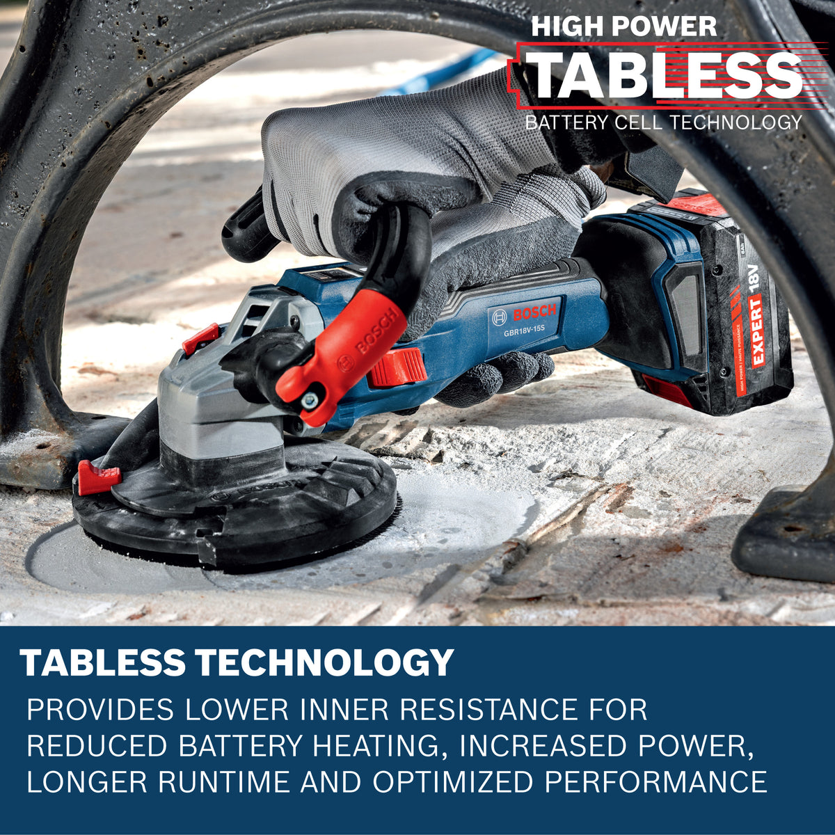 Bosch GBR18V-15SN18X 5 In. 18V Concrete Surface Grinder