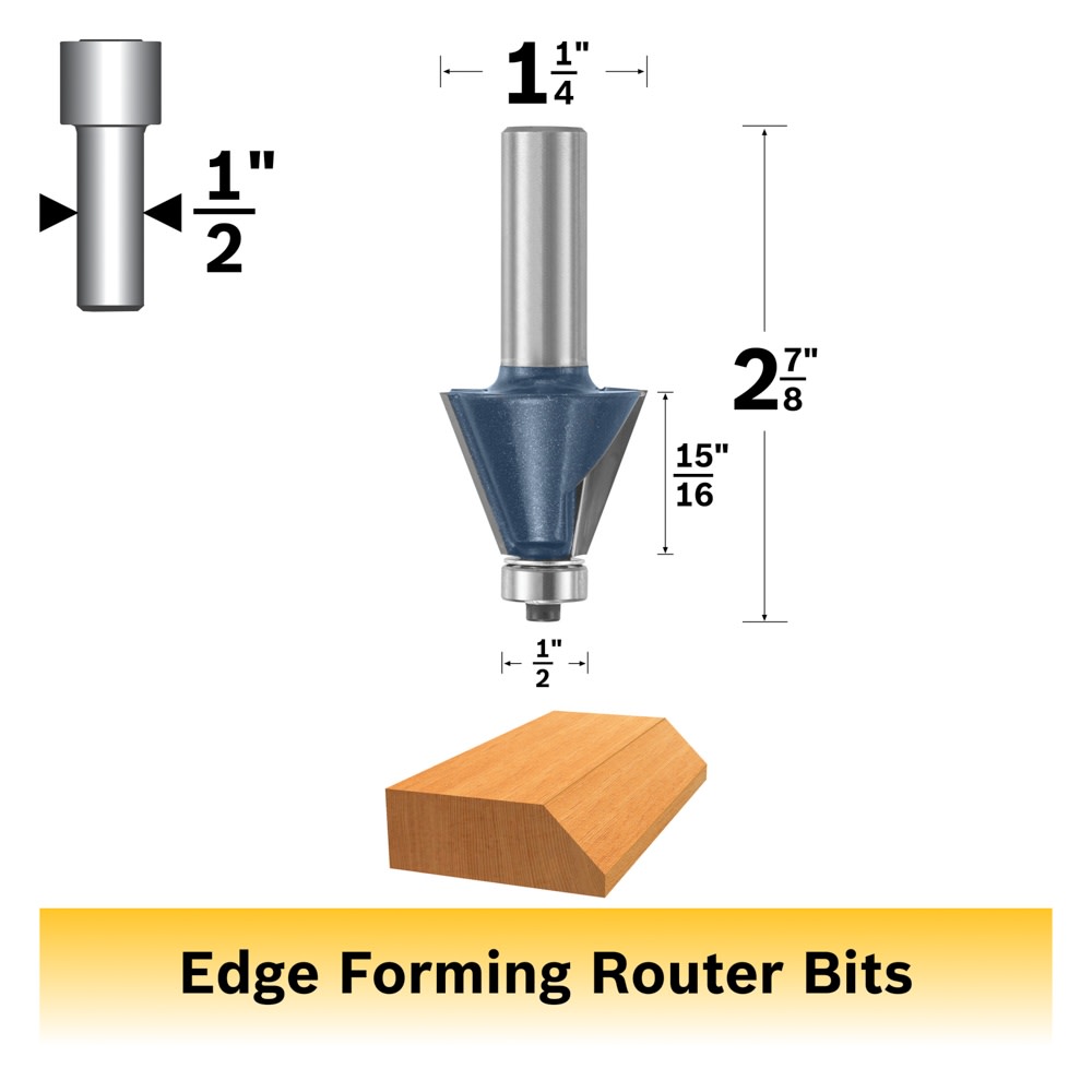 Bosch 85299M 1-9/32 In. x 22.5° Carbide Tipped Chamfer Bit