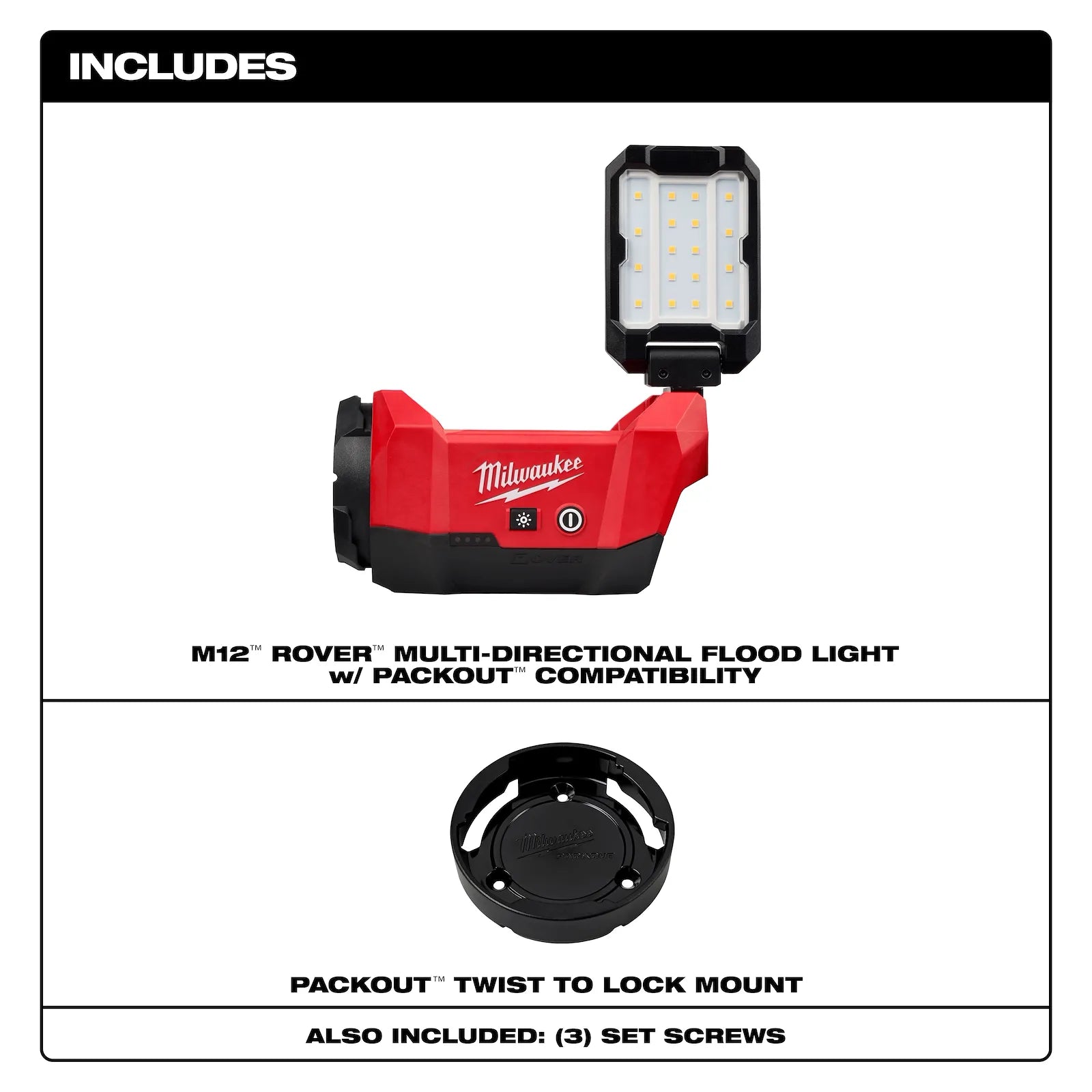 M12™ ROVER™ Multi-Directional Flood Light w/ PACKOUT™ Compatibility