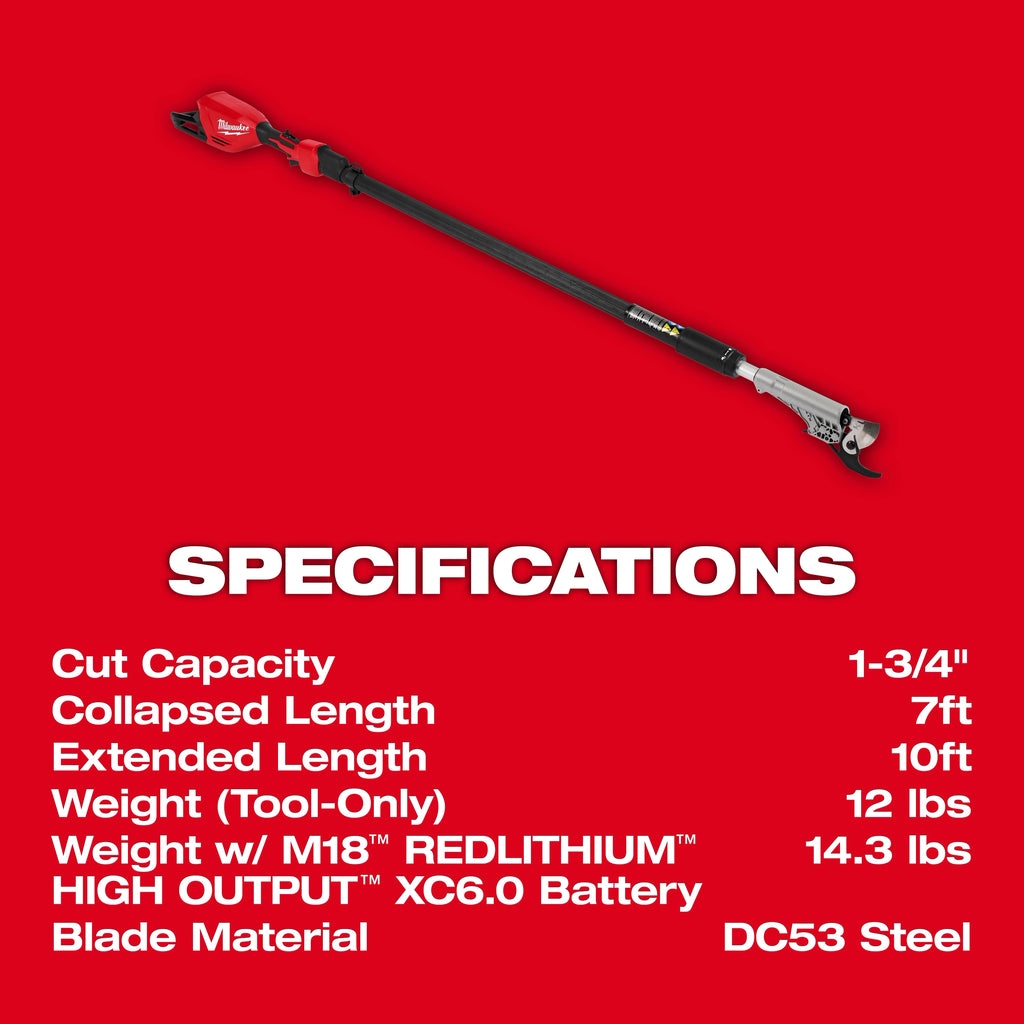 Milwaukee M18 Brushless Telescoping Pole Pruning Shears – Configuration Options
