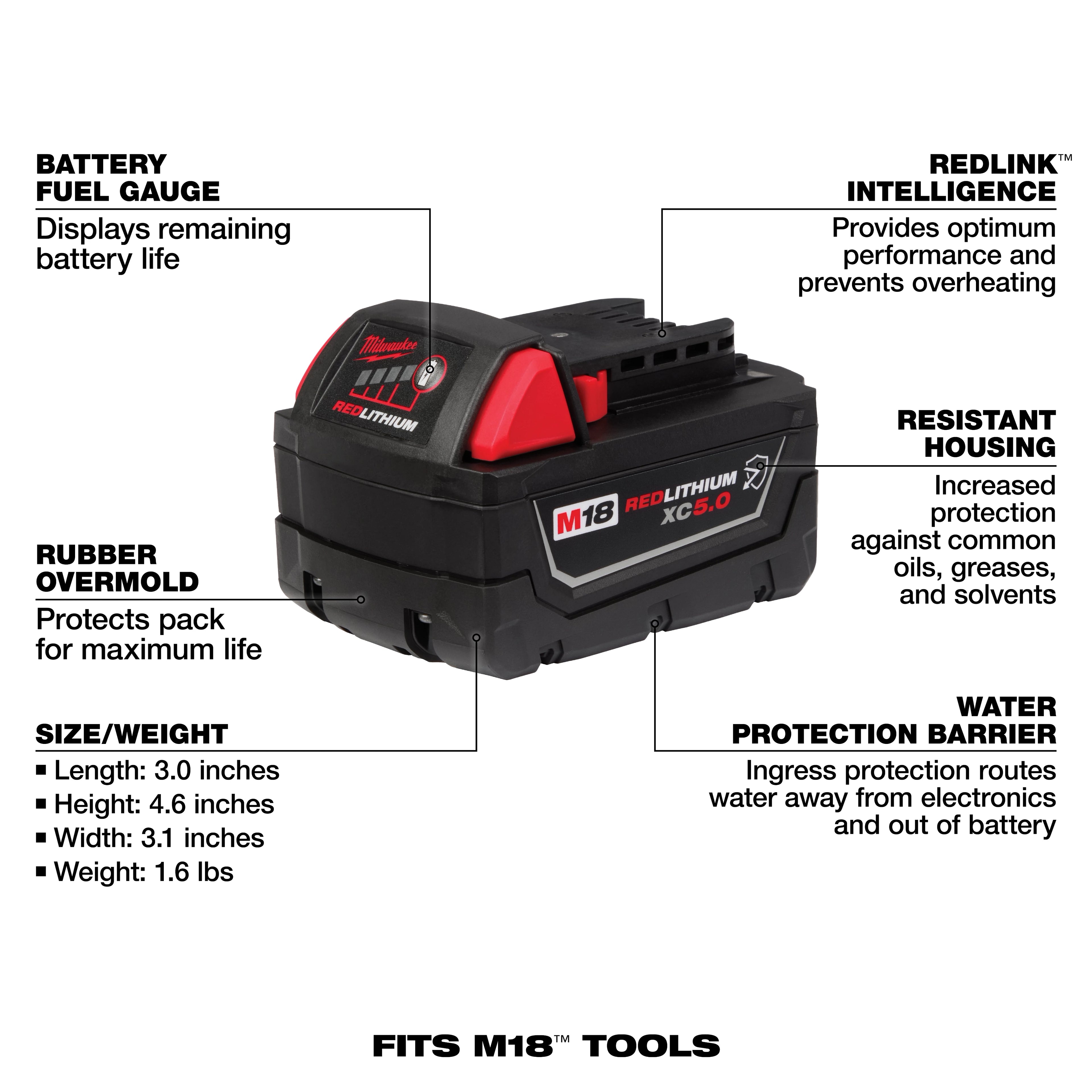 M18™ REDLITHIUM™ XC5.0 Battery