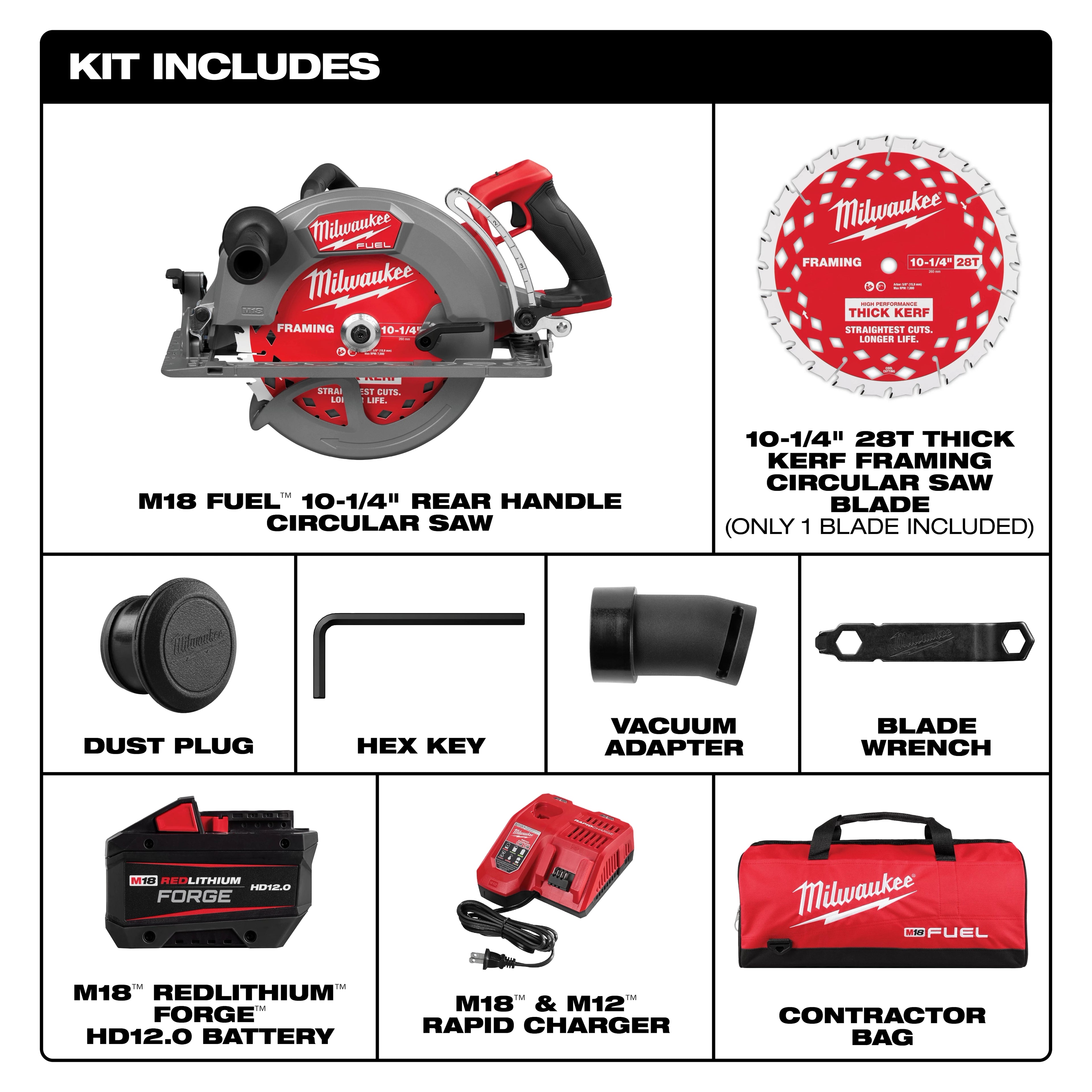 M18 FUEL™ 10-1/4" Rear Handle Circular Saw