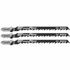 Bosch T244D3 3 pc. 4 In. 6 TPI Speed for Wood T-Shank Jig Saw Blades