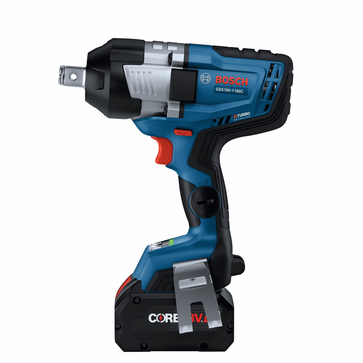 Bosch GDS18V-1180CB28 PROFACTOR 18V Connected-Ready 3/4 In. High Torque Impact Wrench Kit with Friction Ring and Thru-Hole and (2) CORE18V 8 Ah Batteries