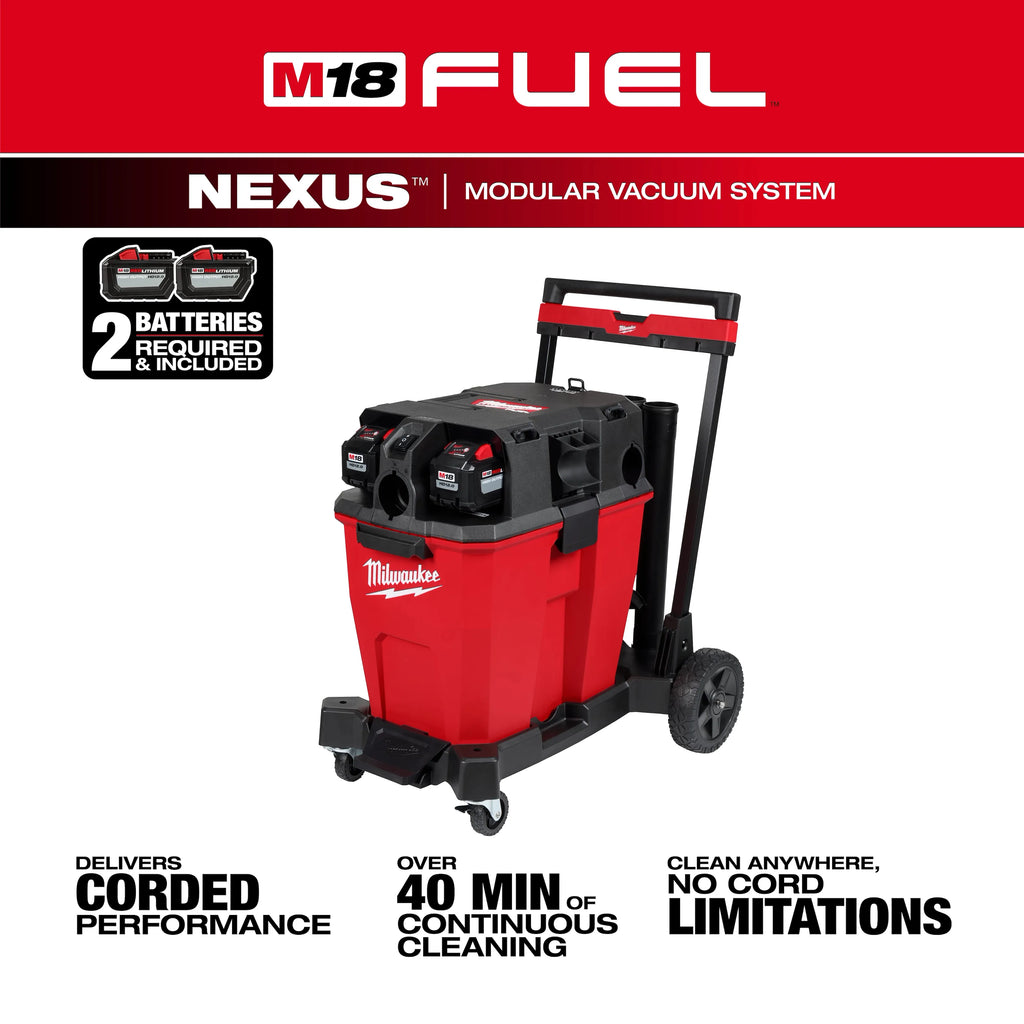 Milwaukee M18 FUEL 12 Gallon Dual-Battery Wet/Dry Vacuum Kit | 0930-22HD