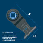 Bosch OSL134C 1-3/4 In. Starlock Oscillating Multi Tool Carbide Plunge Cut Blade