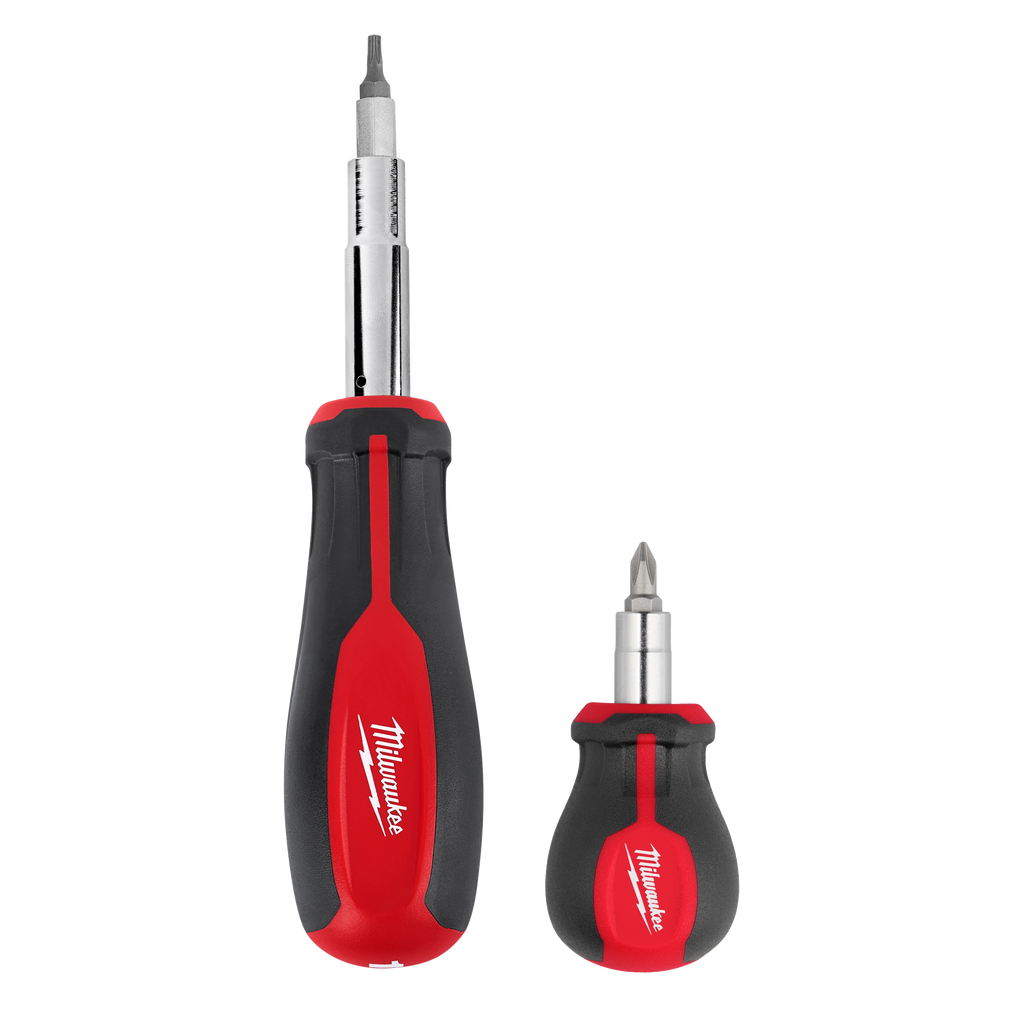 2pc 11-in-1 Multi-Bit Screwdriver and 6-IN-1 Stubby Multi-Bit Screwdriver Set