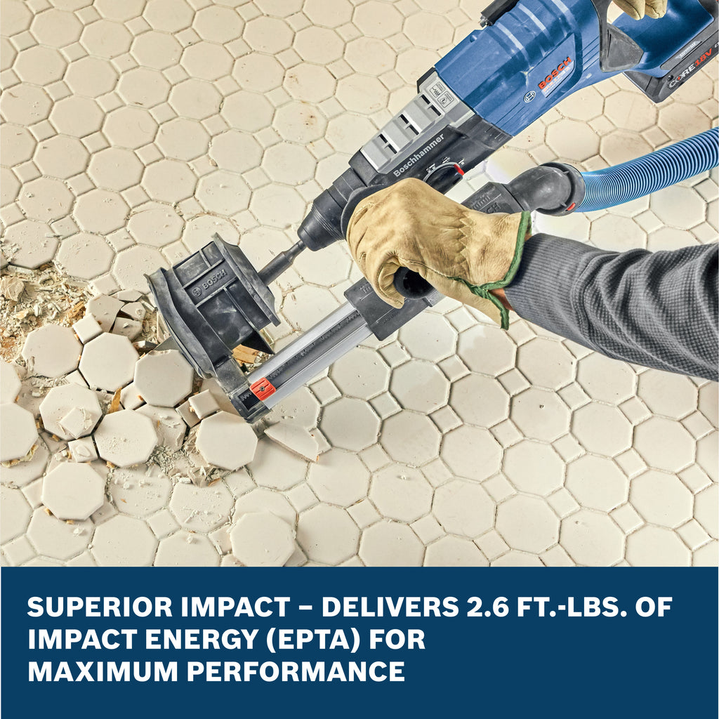 Bosch GBH18V-28DCB28 18V Brushless Connected-Ready SDS-plus Bulldog 1-1/8 In. Rotary Hammer Kit with (2) CORE18V 8 Ah High Power Batteries