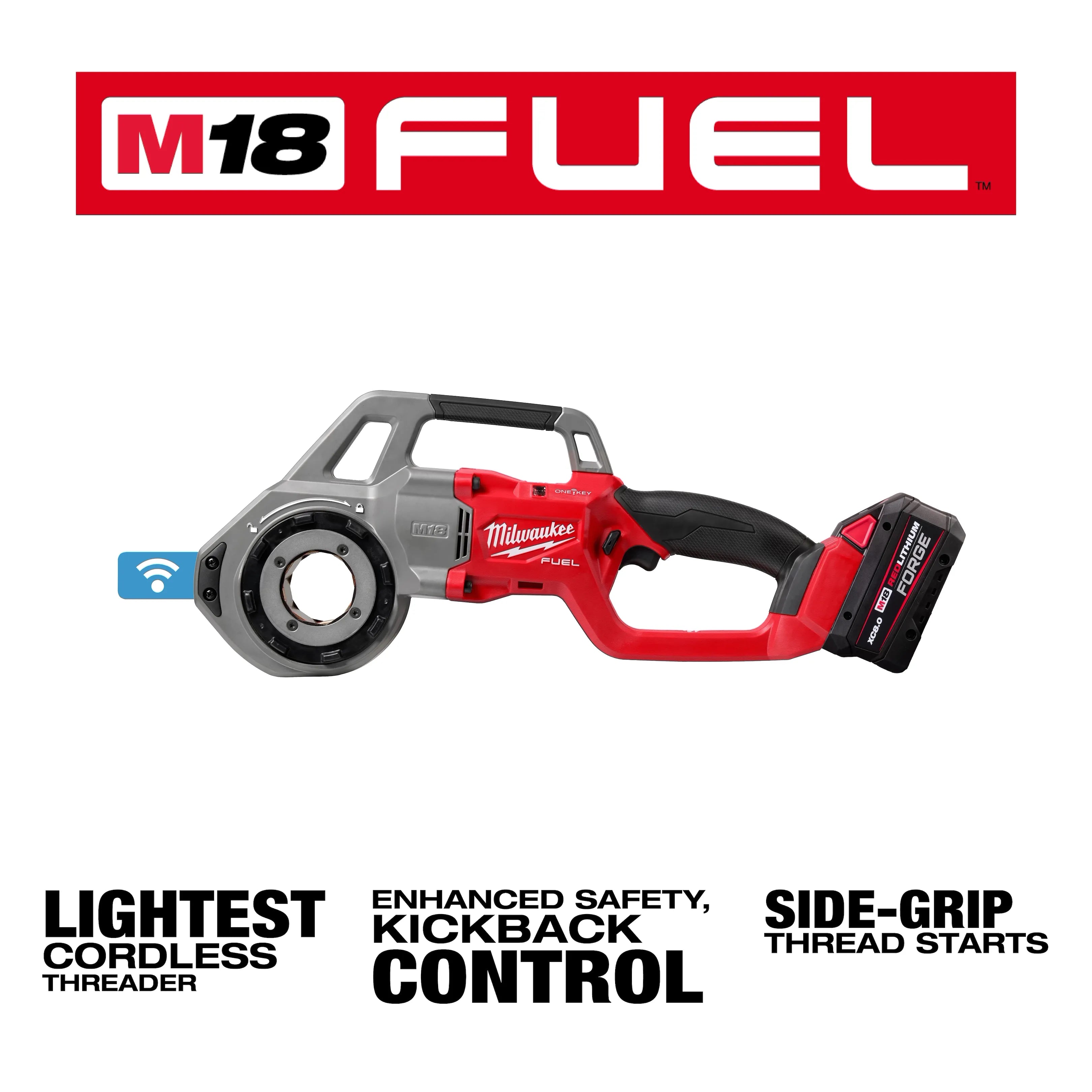 M18 FUEL™ Compact Pipe Threader w/ ONE-KEY™ w/ 1/2" - 1-1/4" Compact NPT Forged Aluminum Die Heads