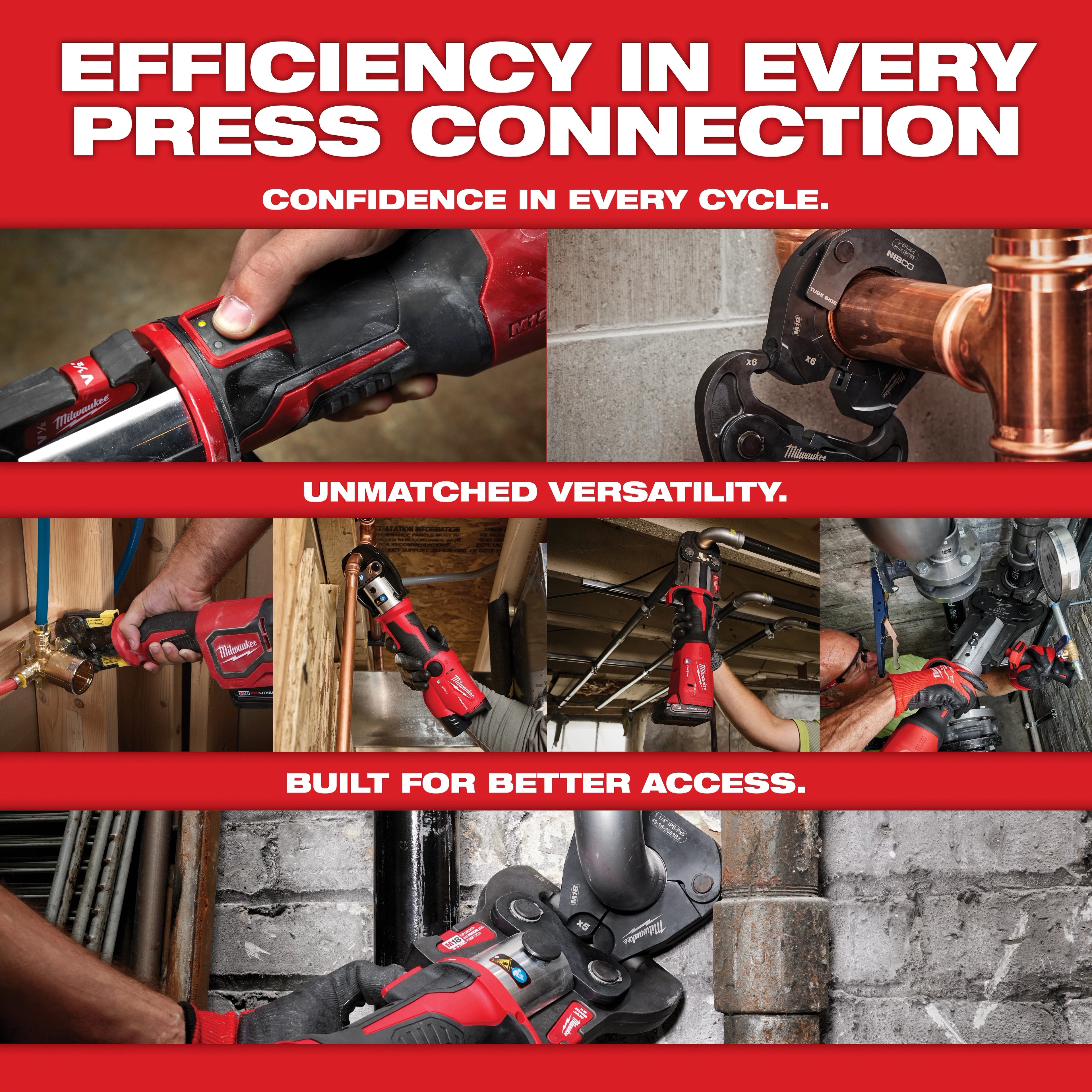 M12™ FORCE LOGIC™ Press Tool Kit w/ ONE‑KEY™ with 1/2" – 1" CTS‑V Jaws
