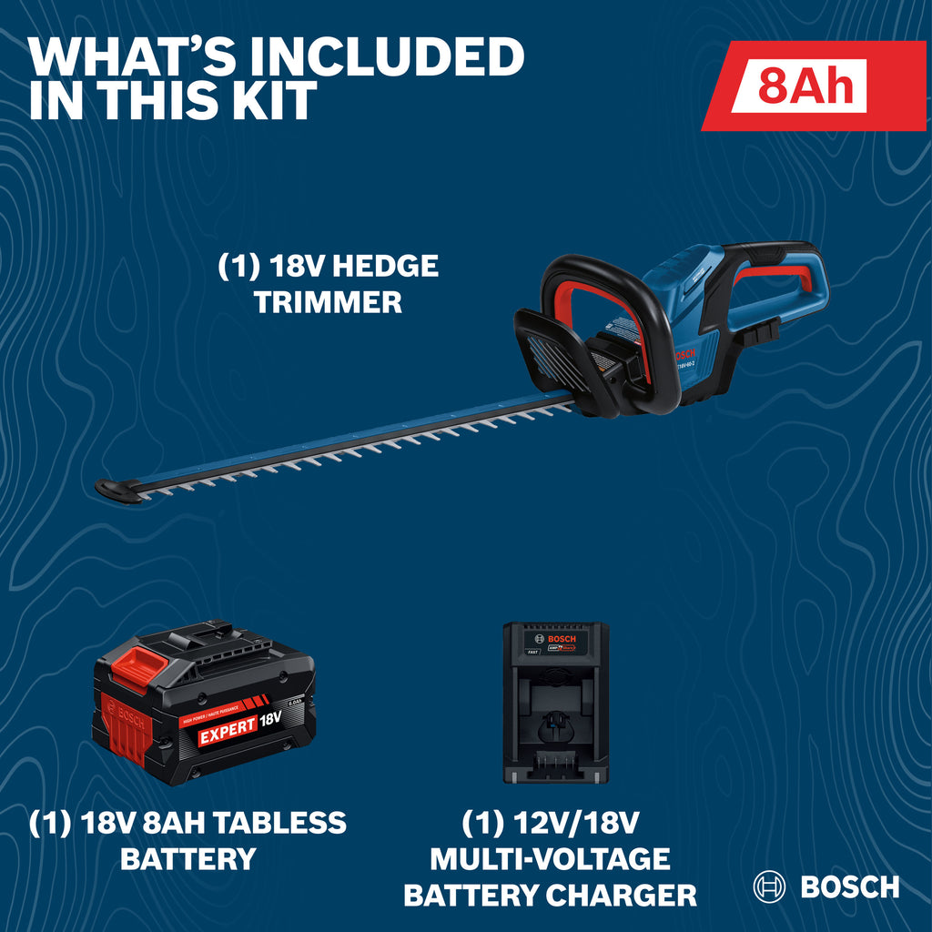 Bosch GHE18V-60-2N18X 18V 24 In. Cordless Hedge Trimmer Kit