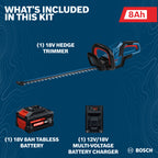 Bosch GHE18V-60-2N18X 18V 24 In. Cordless Hedge Trimmer Kit