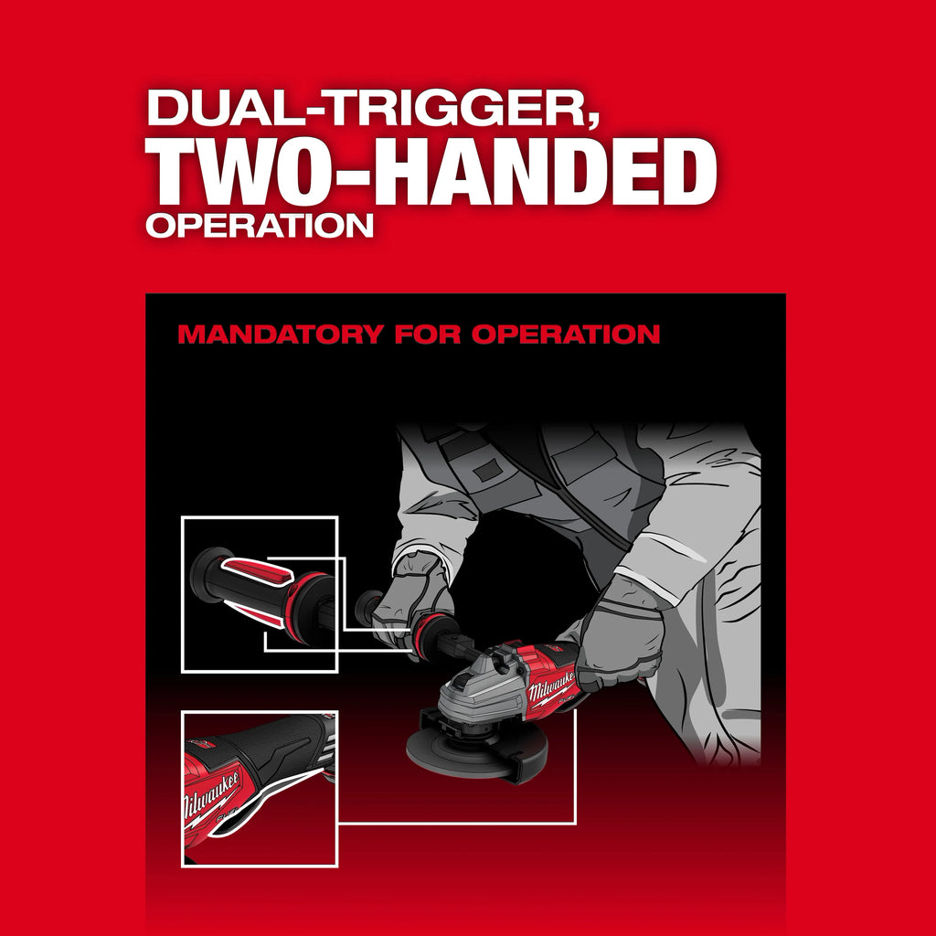Milwaukee M18 FUEL 4 1/2" - 6" Dual Trigger Braking Grinder, Paddle Switch with  ONE KEY | 3676-20