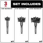 Milwaukee 3-Piece Plumbers' Selfeed Bit Kit | 49-22-0030