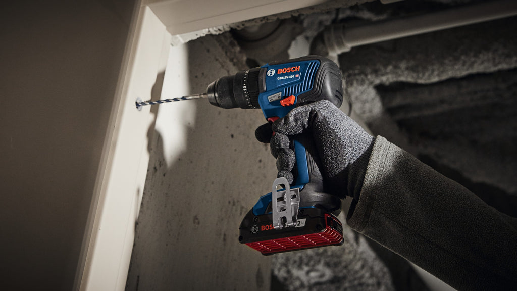 Bosch GXL18V-233B25 18V 2-Tool Combo Kit with 1/2 In. Hammer Drill/Driver, Two-In-One 1/4 In. and 1/2 In. Bit/Socket Impact Driver/Wrench and (2) CORE18V 4 Ah Advanced Power Batteries