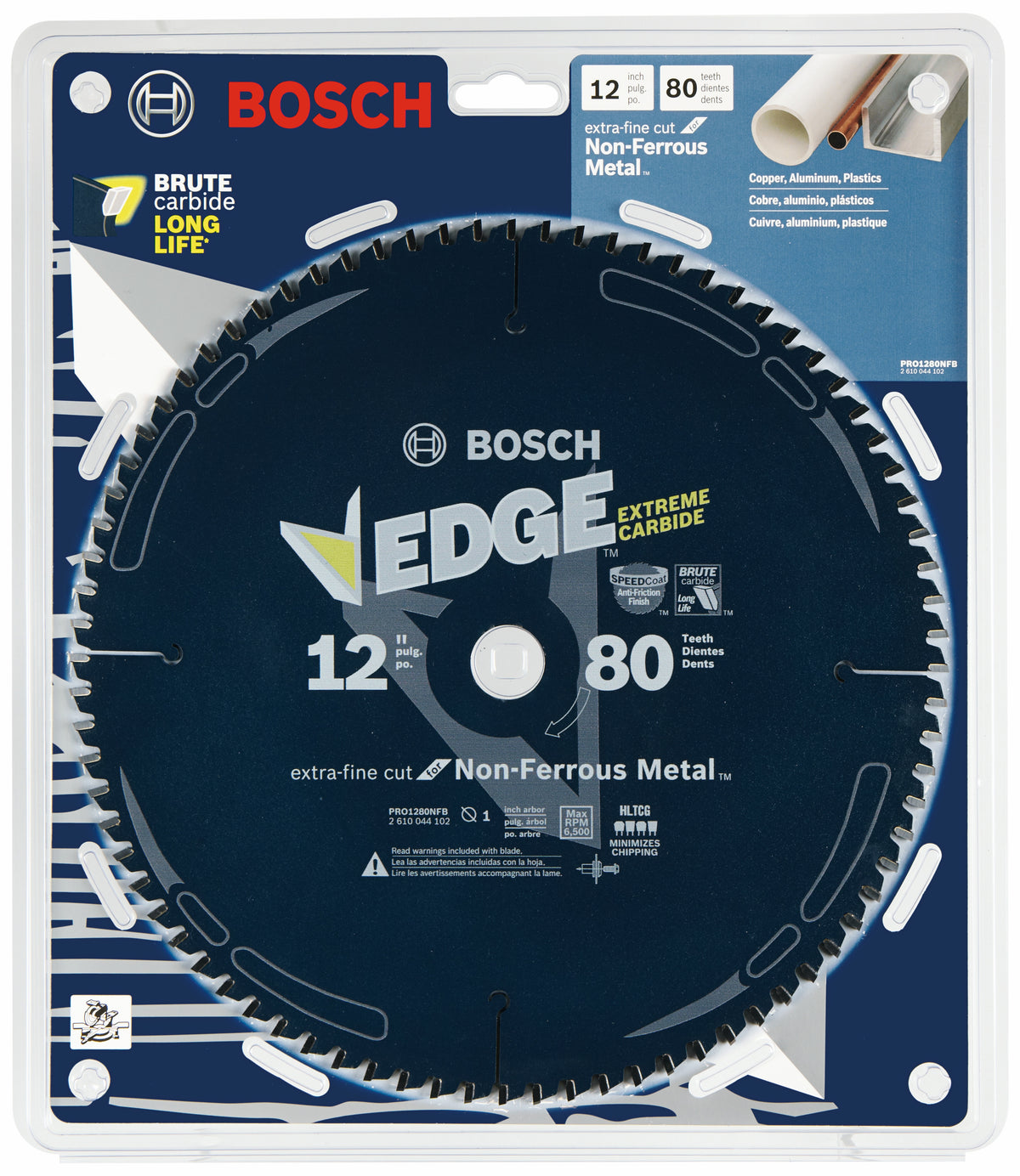Bosch PRO1280NFB 12 In. 80 Tooth Edge Non-Ferrous Metal-Cutting Circular Saw Blade