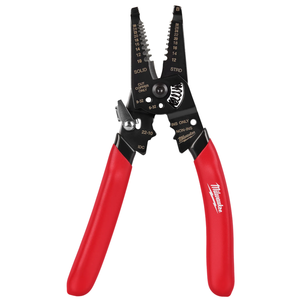 Milwaukee 10-28 AWG Multi-Purpose Dipped Grip Wire Stripper & Cutter with  Reinforced Head | 48-22-3052