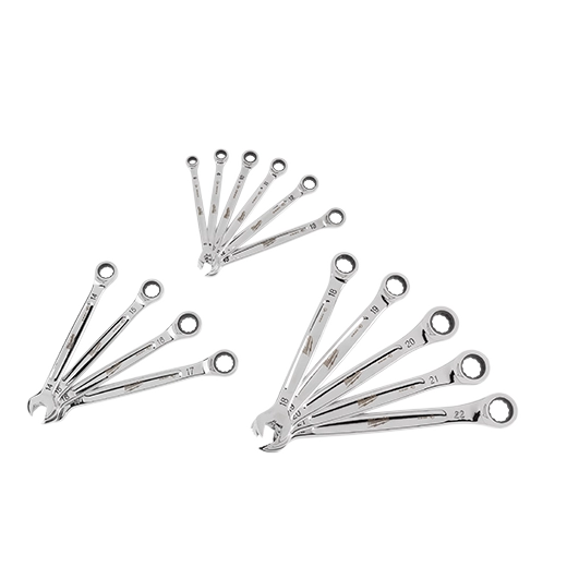 15pc Ratcheting Combination Wrench Set - Metric