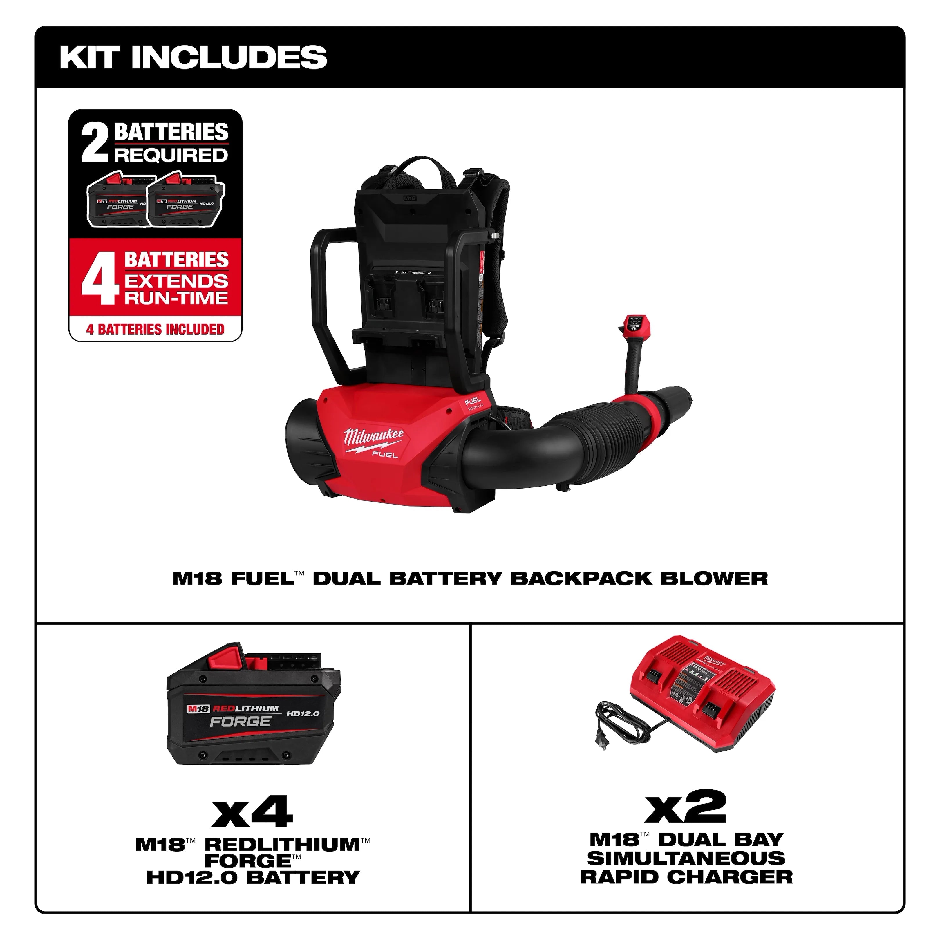 M18 FUEL™ Dual Battery Backpack Blower