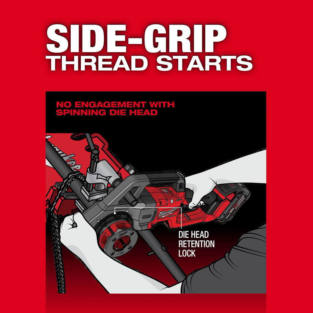 Milwaukee M18 FUEL Compact Pipe Threader with  ONE-KEY with  1/2" - 1-1/4" Compact NPT Forged Aluminum Die Heads | 2870-22