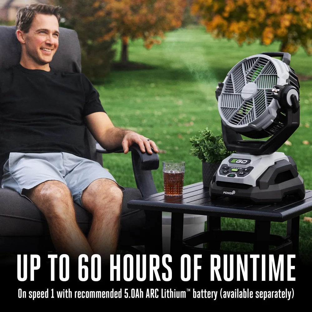 POWER+ 10" Oscillating Misting Fan