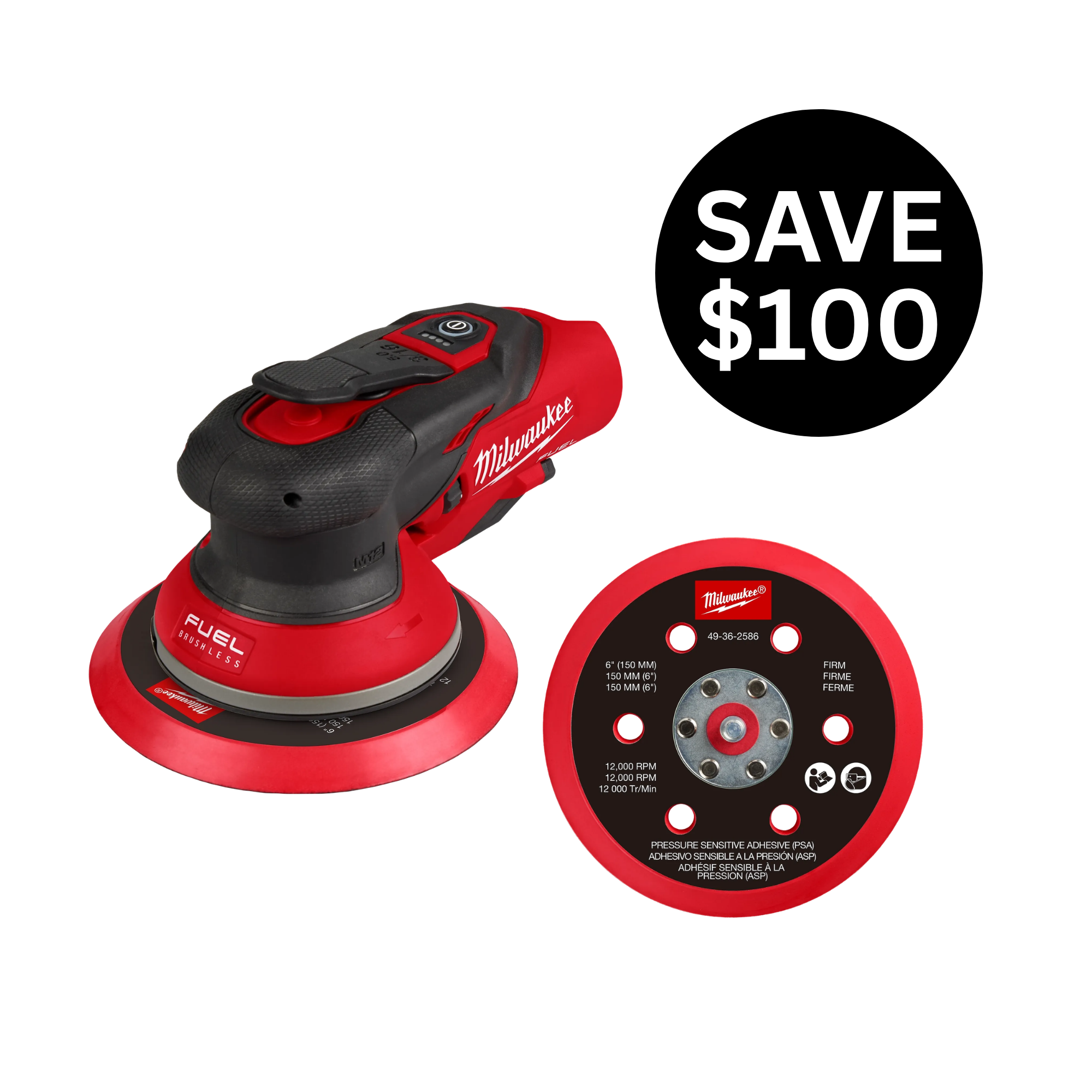 M12 FUEL™ 6" Random Orbital Sander (3/16")