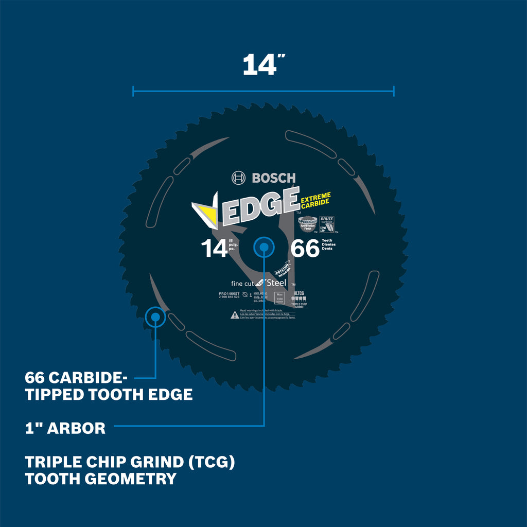 Bosch PRO1466ST 14 In. 66 Tooth Edge Circular Saw Blade for Ferrous Metal Cutting