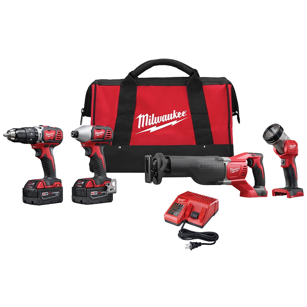 Milwaukee M18 Cordless LITHIUM-ION 4-Tool Combo Kit | 2696-24
