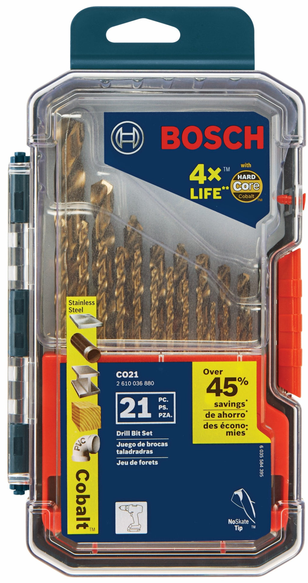 Bosch CO21 21 pc. Cobalt Metal Drill Bit Set