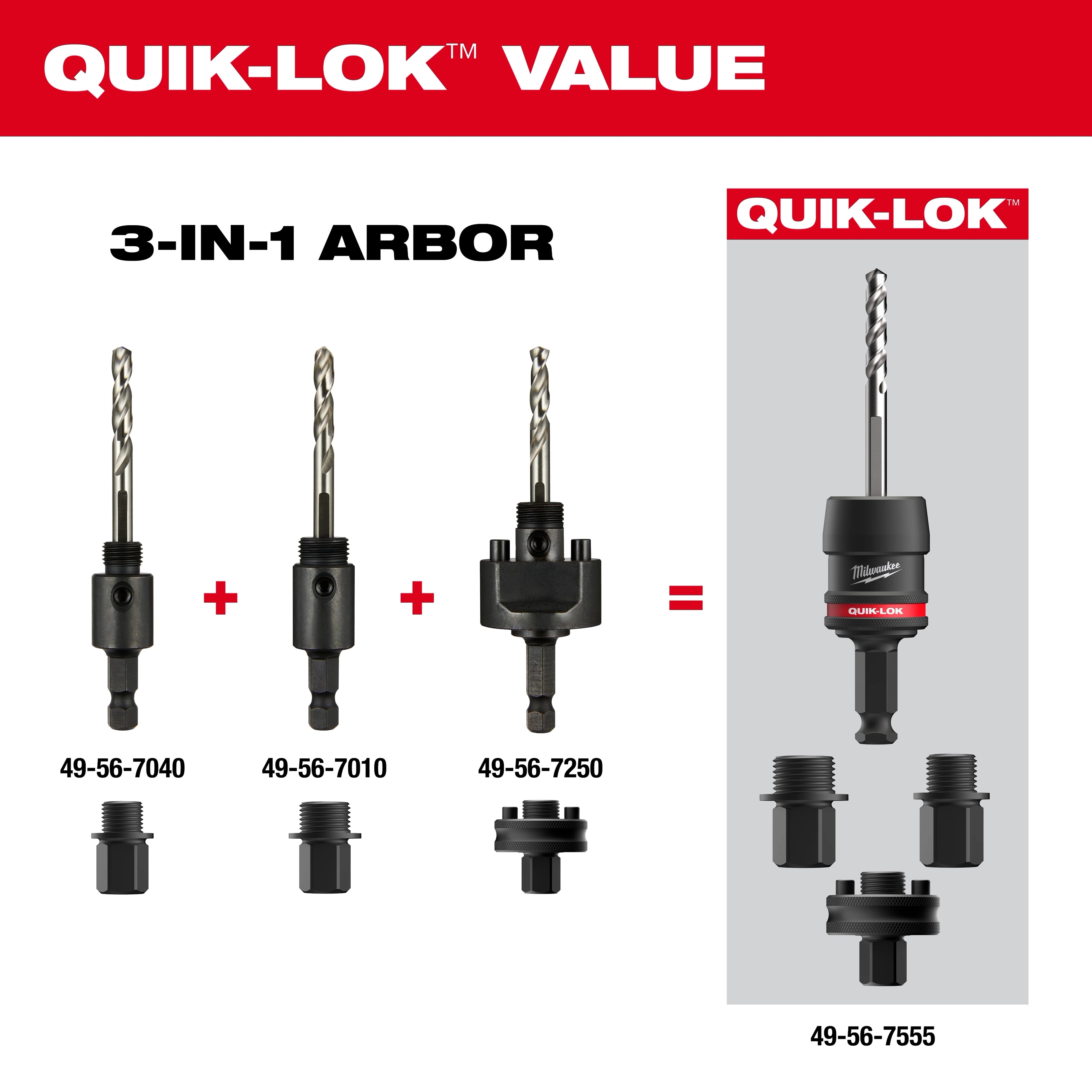 5PC QUIK-LOK™ Arbor Set