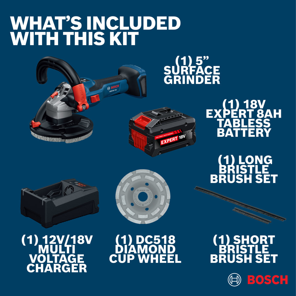 Bosch GBR18V-15SN18X 5 In. 18V Concrete Surface Grinder